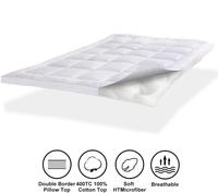Surmatelas extra épais Queen 400 TC 100% coton, surmatelas rafraîchissant et respirant, protège-matelas