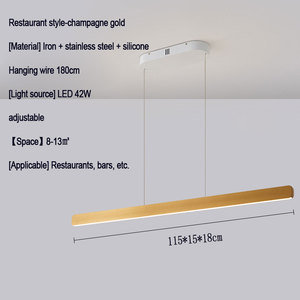 31 43 pollici I letter lungo lampadario dorato per ristorante cucina di illuminazione di gesto sensore di oscuramento luce domestica - Product Image 3