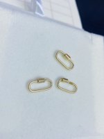 Fermoir de sécurité ovale à vis grande taille en or massif 18 carats pour bracelet, collier et pendentif - Apprêts de bijouterie