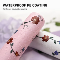 Papier d'emballage pour fleurs en PE double face imperméable, effet photo, pour bouquets de roses, élégant, fournitures pour fleuristes