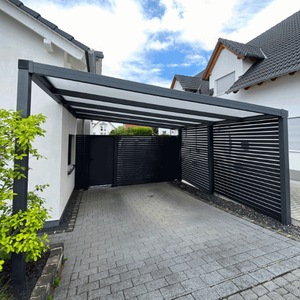Carport à fondation par vis de terre, sans béton, écologique, installation réversible, structure en aluminium pour maison de <span class=keywords><strong>location</strong></span> temporaire - Product Image 2