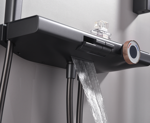 Pistola de ducha gris sin cabeza con pantalla digital de ducha de lluvia de temperatura constante Juego de baño doméstico para hoteles y villas - Product Image 2