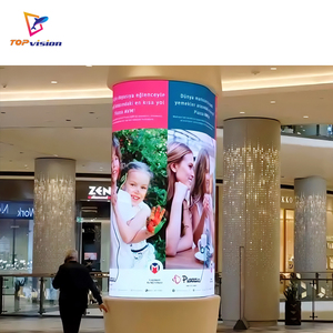 TOPvision 360&deg; Degree Flexible LED Display Column Roof <strong>Billboard</strong> Circular Curved Cylinder Panel Rollable for Elevator Animation - Product Image 2