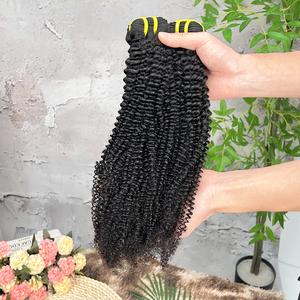ผมหยิกแบบ Kinky Curly แท้ 100% จากกัมพูชา แบบเป็นมัด ขายส่ง สำหรับผู้ค้าส่ง ผมดิบ เรียงเกล็ดผมอย่างดี - Product Image 5
