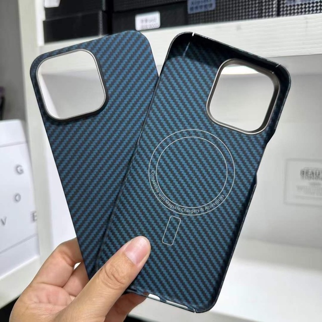Aramid Fiber Phone case for 15/15plus/15pro/15PROMAX with Metal Ring