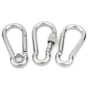 CE ISO chứng nhận din5299 Carabiner 304/316 thép không gỉ <span class=keywords><strong>Snap</strong></span> Hooks 50 mét mùa xuân nạp leo phần cứng độ bền kéo cao - Product Image 1