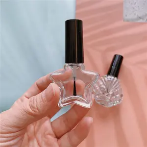 funny design star shape shell shape apple shape clear glass nail oil bottle for nail polish oil packing
