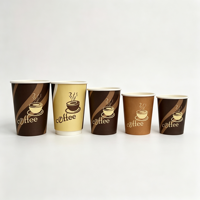 Gobelets en papier jetables à paroi simple, revêtement PE, plusieurs couleurs, prix de gros, avec logo personnalisé imprimé pour le café