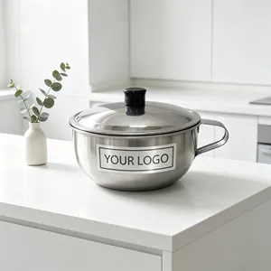 Durable Single Handle Stainless Steel Cooking Pot With Lid Multi-purpose Kitchen Soup Pot For Home Cooking - Product Image 1