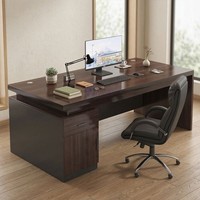Ensemble de chaise de bureau de direction moderne et minimaliste en bois, résistant aux taches et à la saleté, poste de travail individuel