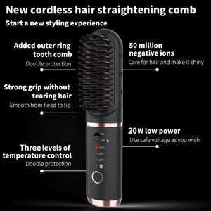 2024 nuevo peine de hierro inalámbrico portátil queratina cepillo alisador de barba iónico eléctrico para hombres y mujeres - Product Image 3