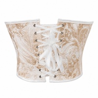 Corset vintage à motif royal tissé, sculptant le corps, définissant les courbes, avec encolure cœur, en stock usine