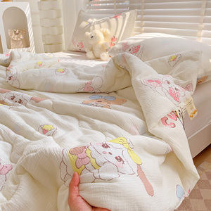 Cut فئة جديدة من خيوط كريب درجة الأم والطفل لتكييف الهواء في الصيف لحاف رقيق من القطن بارد للربيع والخريف والشتاء - Product Image 4