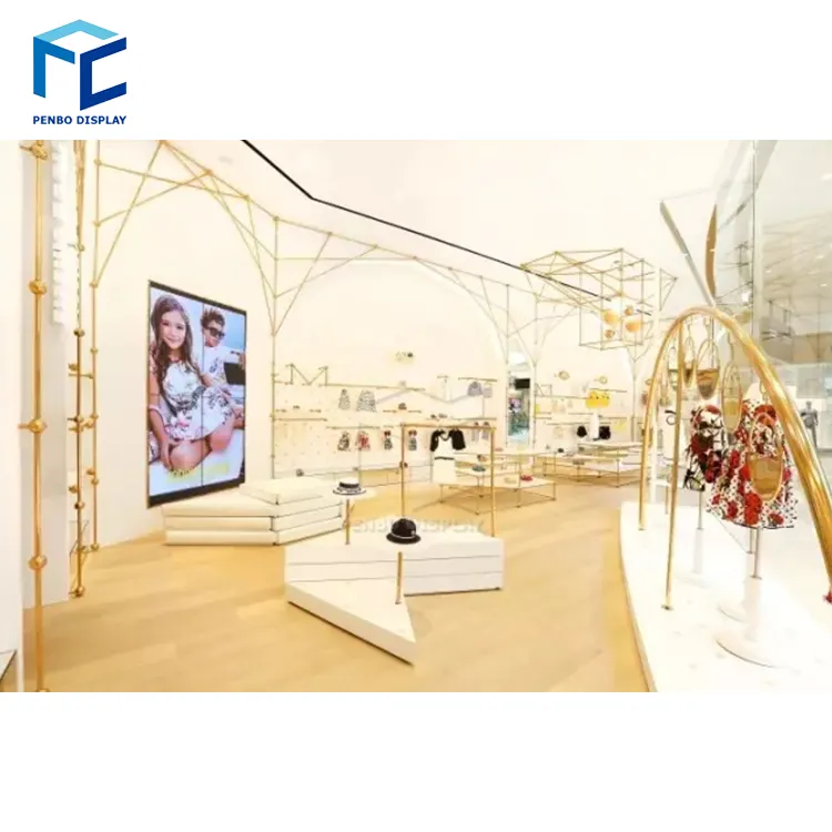 Accesorios atractivos de tienda de bebé, venta al por mayor de China, tienda de exhibición de ropa para niños, mobiliario de tienda de ropa para niños