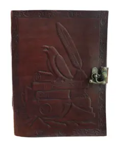 Индивидуальный кожаный дизайн ворона, персонализированный журнал, блокнот в твердом переплете, 2021 дневник, кожаный журнал