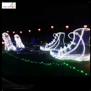 Outdoor holiday decor Light Christmas Festival high-heeled shoes high <b>heels</b> motif light for festival - Product Image 5