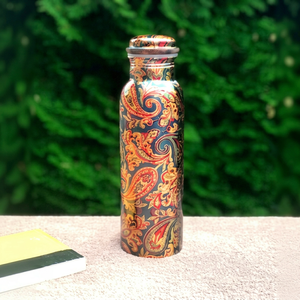 High Quality Traditional Printed Design Copper Water Bottle Eco Friendly Drinkware for Daily Use Kitchen School Sport Outdoor - Product Image 1