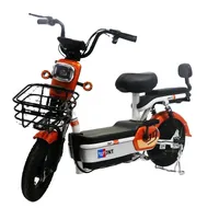 Bicicleta Eléctrica de 2 Plazas con Marco de Acero, Motor sin Escobillas de 500W, 3 Velocidades, Suspensión Trasera, Batería de Plomo-Ácido de 48V, Ruedas de 14 Pulgadas, 50 km/h, Sensor, Ligera