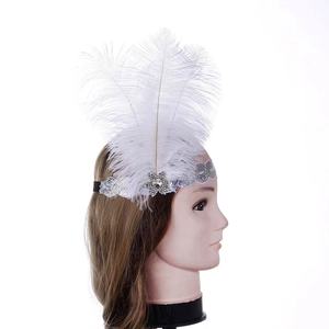 عصابة رأس مزينة بالريش رائجة البيع، إكسسوار شعر على طراز العصر الفيكتوري، زينة رأس على طراز غاتسبي العظيم، إكسسوار شعر للعروس وحفلات السهرة والأزياء التنكرية - Product Image 1