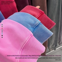Sweat à capuche unisexe en coton pur, effet délavé flocon de neige, style vieilli, confortable pour le quotidien, nouvelle collection automne-hiver, faible MOQ