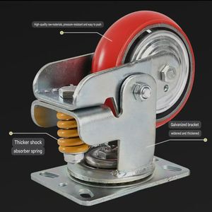 Heavy Duty Industrial 6 Zoll 8 Zoll Pu Feder belastete Rollen Einziehbare Rolle - Product Image 3