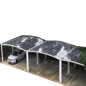 Abri de voiture à <span class=keywords><strong>2</strong></span> <span class=keywords><strong>poteaux</strong></span>, designs modernes, panneaux en <span class=keywords><strong>aluminium</strong></span>, abri de voiture en polycarbonate - Product Image 1