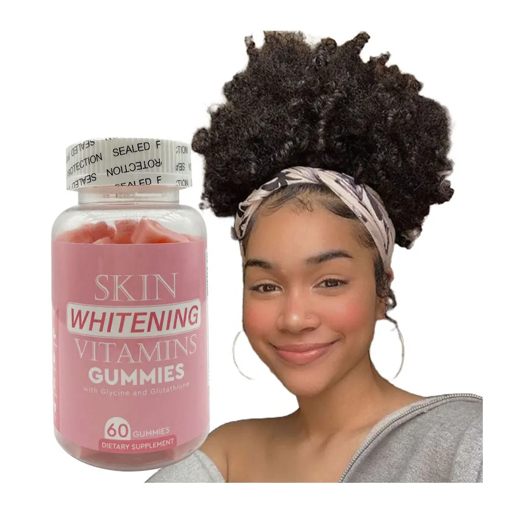 Private Label Intense Whitening Gummies Dietary Supplement Anti-Aging Enriching Vitamin C for Black Skin Beauty Capsules