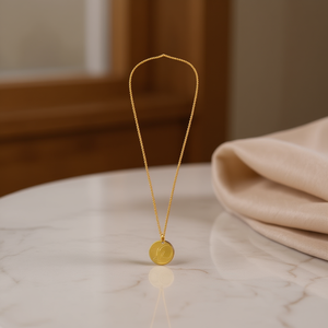 Collier avec pendentif en acier inoxydable simple face G 1,9 cm - Product Image 2