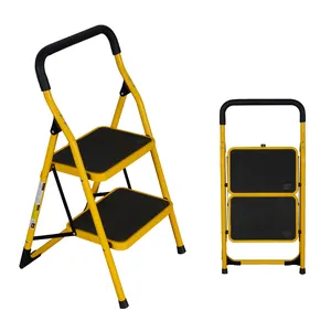现代设计来源制造商GS便携式折叠家用2步带扶手钢梯