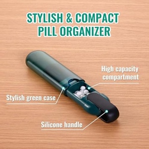 Pastillero de Viaje Ecológico de Plástico, Diseño a Prueba de Fugas, Colores Personalizados, Uso Diario, Elegante, Tamaño de Bolsillo, 3 Compartimentos Divididos - Product Image 5