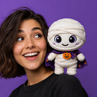 Peluche Mascotte Diable d'Halloween Personnalisée à Porter sur l'Épaule, Adorable Poupée en Peluche pour les Événements de Bonbons ou Farces