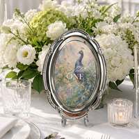 Cadre de numéro de table en métal orné style peinture à l'huile classique pour mariage, banquet, restaurant, bar, fête, décoration romantique, vente en gros
