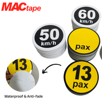 Autocollant personnalisé rond PAX pour limite de vitesse en km/h, étiquette de sécurité pour bus en PET imperméable auto-adhésive, pour bus d'Asie du Sud-Est