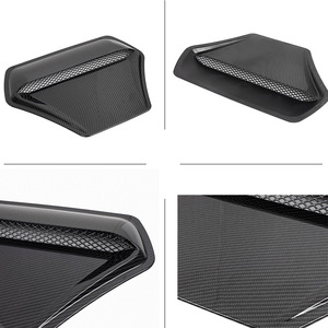Couvre-ventilateur de capot RASTP, motif en fibre de carbone, plastique ABS, installation adhésive, autocollant pour carrosserie de voiture - Product Image 4