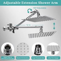 Pommeau de douche pluie avec pommeau de douche pluie à main 8 ''haute pression avec bras d'extension 11'' 9 réglages pommeaux de douche à main