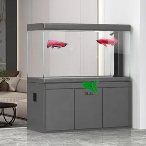 Rectangular one-piece European-style screen bottom cabinet ecological aquarium bottom filter glass fish farming tank