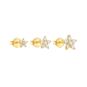 CANNER Factory Wholesale 3 Sizes Flower <b>Stud</b> <b>Earrings</b> 925 Sterling <b>Silver</b> CZ Stone Small <b>Stud</b> <b>Earrings</b> <b>Set</b> for Women Gift - Product Image 1