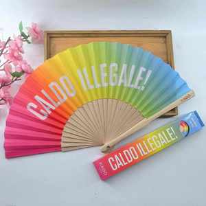 Éventail pliant personnalisé en tissu, bois et papier pour sublimation, idéal pour les mariages et la promotion – Éventail publicitaire avec logo artistique - Product Image 3