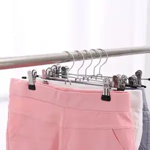 Metal Trouser Skirt Adjustable Clip Coat Clothes Garment Hangers