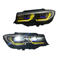 Feux avant laser SJC Auto Accessories pour BMW Série 3 G20 G28 2019-2022, double feux de jour, feux jaunes et blancs, support AFS
