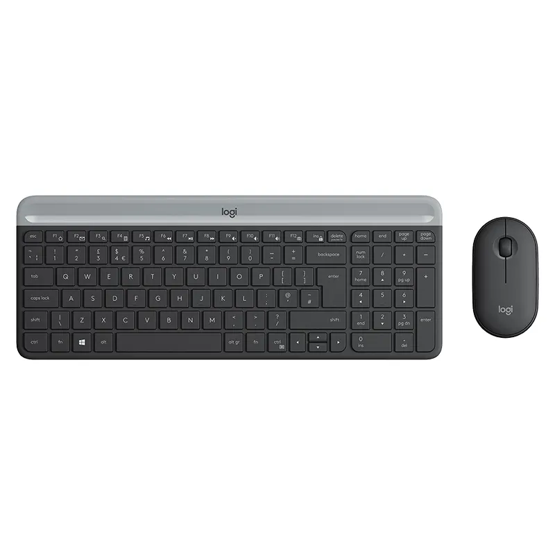 Logitech MK470 Slim Wireless Keyboard and Mouse Combo Ultra-slim Compact Quiet Wireless Keyboard Mouse Gaming Set for Laptop Ce