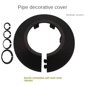 Collier de couverture de tuyau d'eau de radiateur de bride de mur en plastique noir