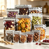 Sachets Doypack Holographiques Personnalisés Durables avec Fenêtre Transparente et Fermeture Zip Refermable pour Emballage de Noix et Snacks, Qualité Alimentaire, Vente en Gros
