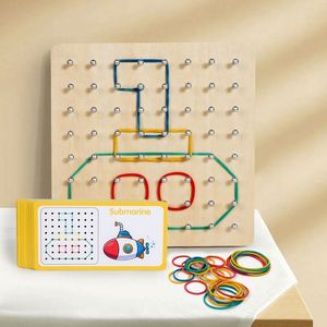 Kids Wooden Geoboard Montessori STEM Toy Graphical Mathematical Education <b>Creative</b> <b>Gifts</b> for Boys Girls - Product Image 2