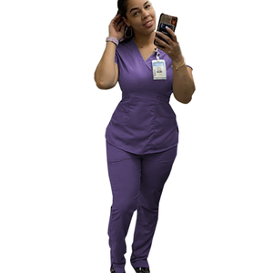 Alta calidad Scrubs Spandex Personalizable Scrubs Uniformes Conjuntos Grays <span class=keywords><strong>Anatomy</strong></span> Hunter Green Scrubs Mujeres - Product Image 3