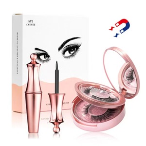 2023 vente chaude conception personnalisée étiquette privée 3D fait à la main Kit <span class=keywords><strong>de</strong></span> cils synthétiques ensemble d'eyeliner magnétique - Product Image 3