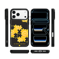 Coque de téléphone AG Feeling Black Edge avec motif orange doré pour iPhone 17, 17 Pro Max, 16 Pro, 15 – Coque magnétique