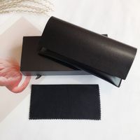 Étui à lunettes rigide en cuir PU noir pliable avec impression de logo personnalisé, pour sac à main en papier, coffret de rangement pour lunettes de soleil et de vue
