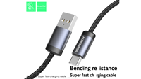Câble USB tressé en nylon 2.4A - Chargeur universel Android à coque en aluminium