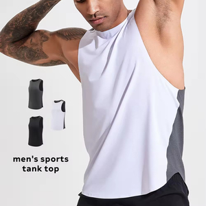Wholesale Custom <b>Men</b> Bodybuilding Fitness Moisture Wicking <b>Compression</b> Shirt Gym Wear Sleeveless <b>Vest</b> Sport Stringer Tank Top - Product Image 5